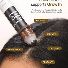 Bare Anatomy Advanced Hair Growth Roll-On Serum | 3% Redensyl + 4% Anagain + 2% Baicapil + 5% Rosemary | Direct Scalp Application for Thicker, Stronger Hair