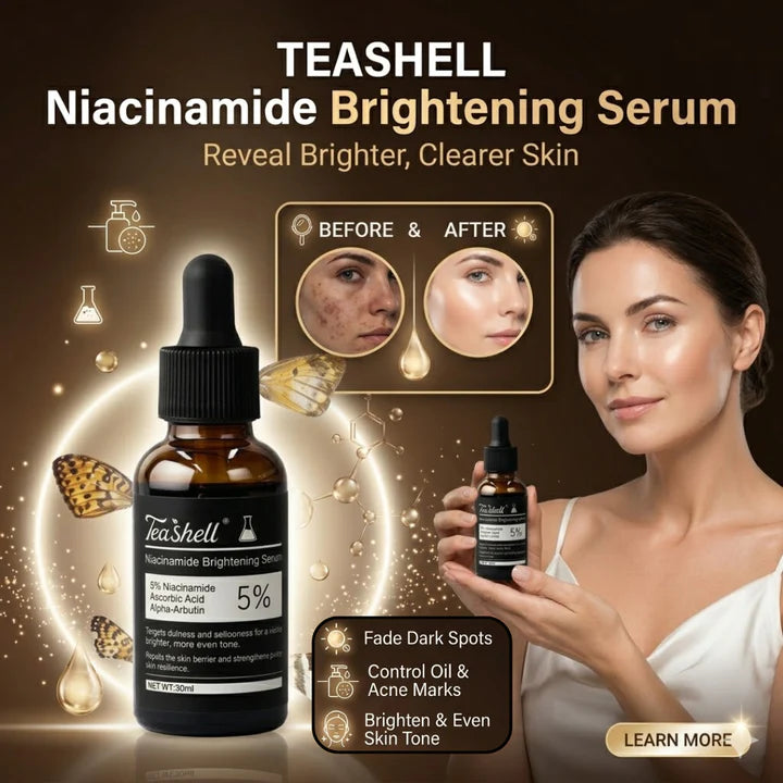 Teashell Niacinamide Brightening Serum | Fade Dark Spots, Acne Marks & Even Skin Tone