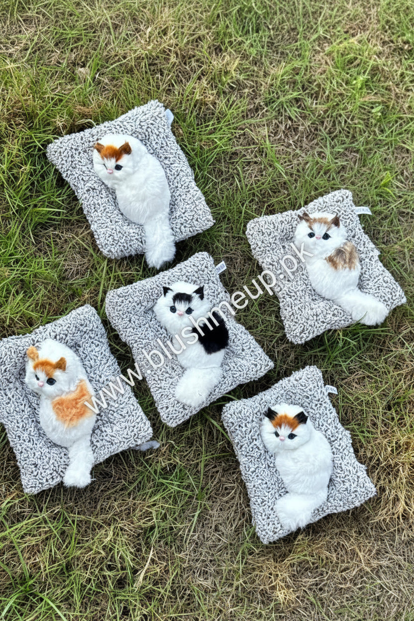 Cute Plush Sleeping Cat | Car Dashboard Display & Home Decor