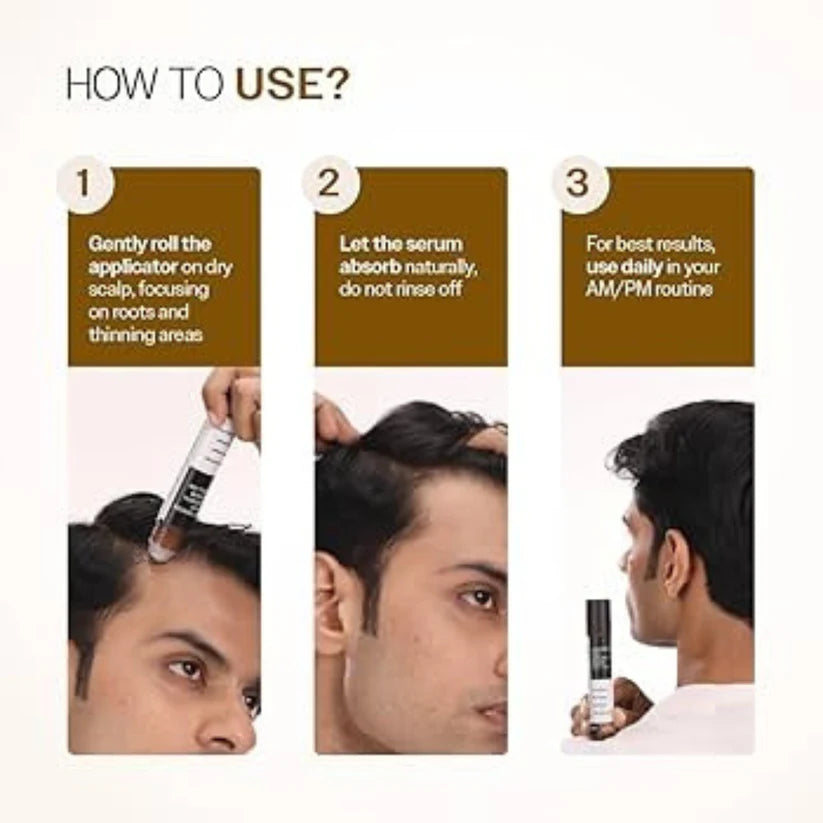 Bare Anatomy Advanced Hair Growth Roll-On Serum | 3% Redensyl + 4% Anagain + 2% Baicapil + 5% Rosemary | Direct Scalp Application for Thicker, Stronger Hair