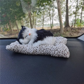 Cute Plush Sleeping Cat | Car Dashboard Display & Home Decor